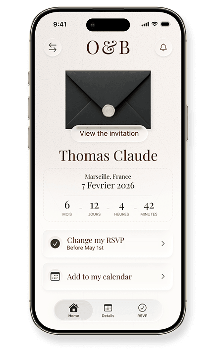 Application WedSVP sur mobile